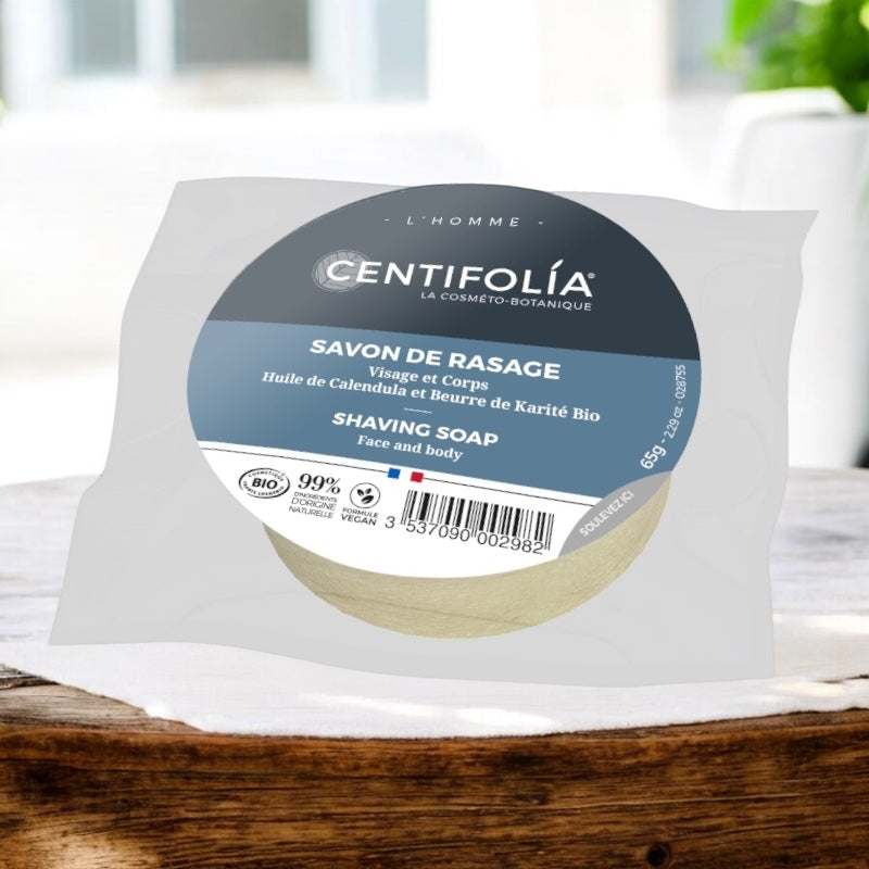 Centifolia - Savon à barbe homme en sachet BIO calendula & karité 65g