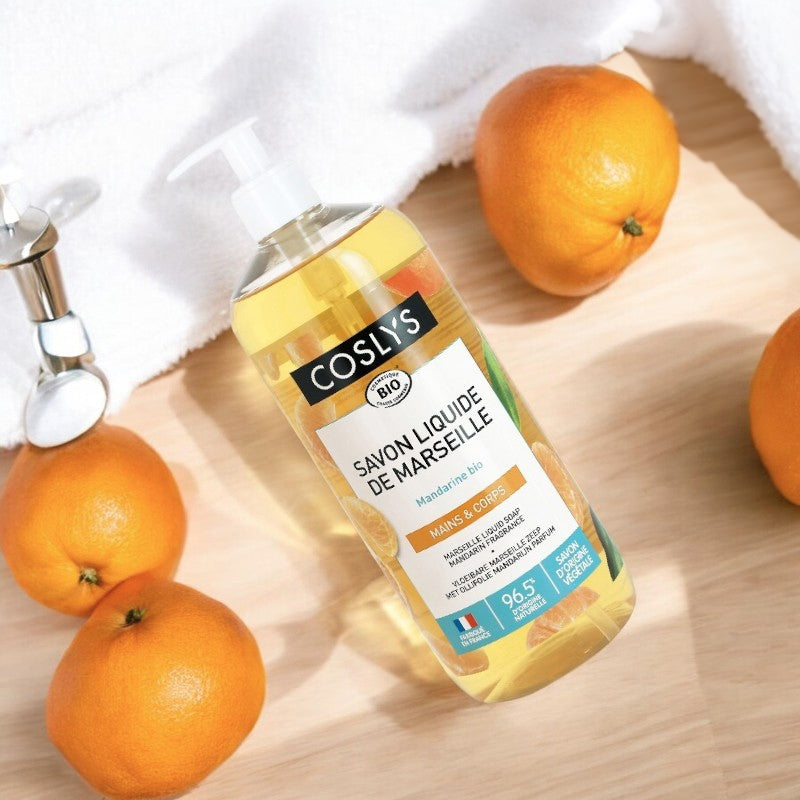Coslys - Savon liquide de Marseille BIO olive & mandarine 1l