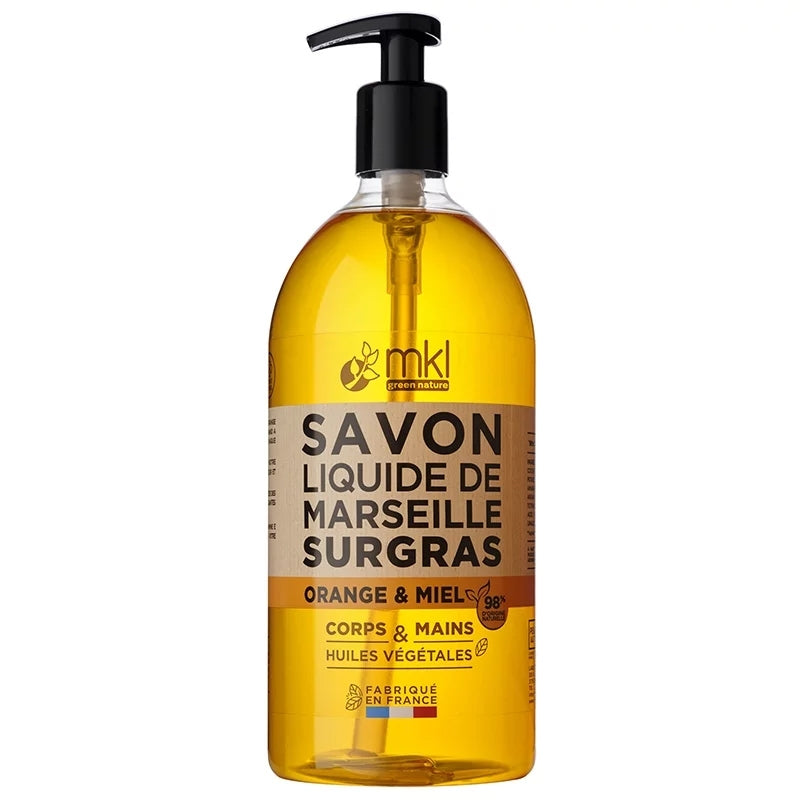 Savon liquide de Marseille orange & miel 1l