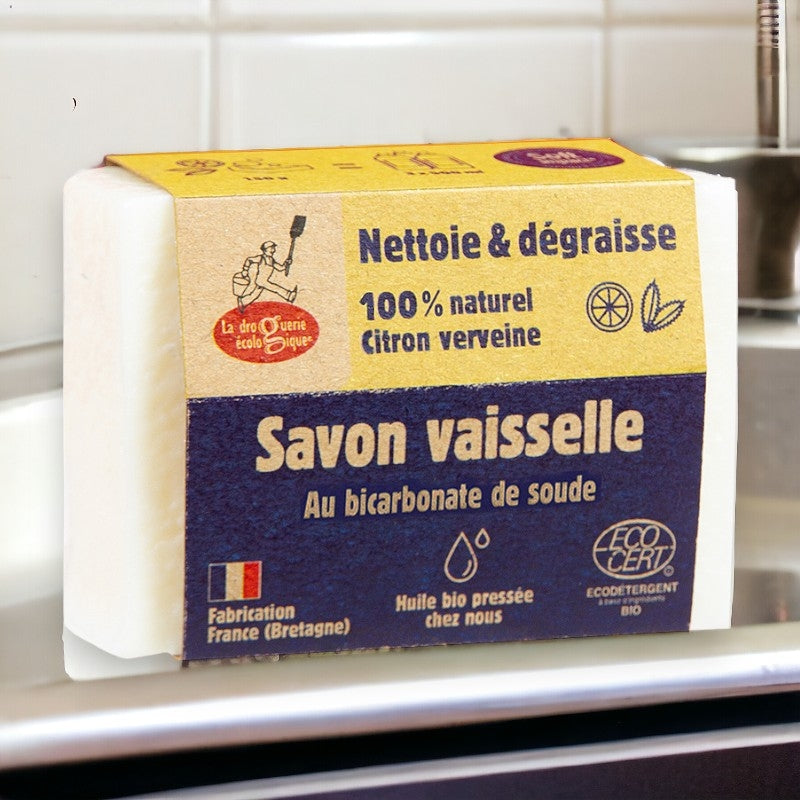 La Droguerie Écologique - Savon vaisselle bicarbonate & citron 150g