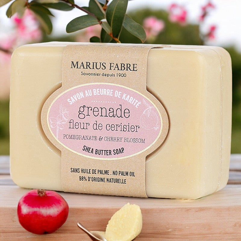 Savonnette karité, fleur de cerisier & grenade