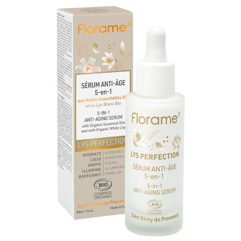 Florame - Sérum anti-âge 5 en 1 BIO lys blanc 30ml