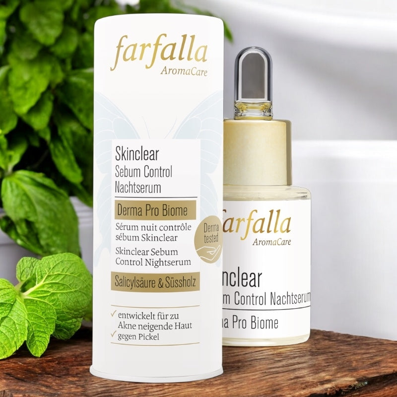 Farfalla - Sérum nuit contrôle sébum BIO acide salicylique 15ml