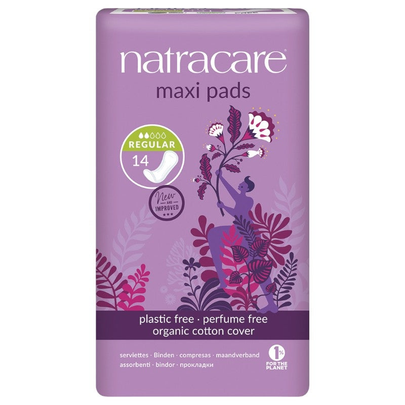 Serviettes hygiéniques bio Regular sans ailettes flux léger à moyen Natracare - 14 pièces