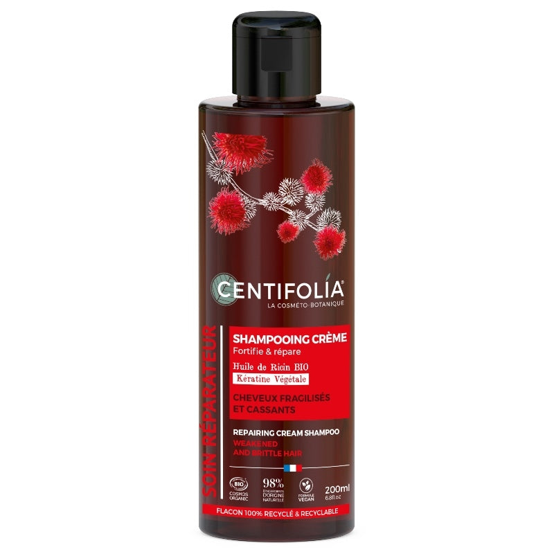 Centifolia - Shampooing crème réparateur BIO ricin & kératine 200ml