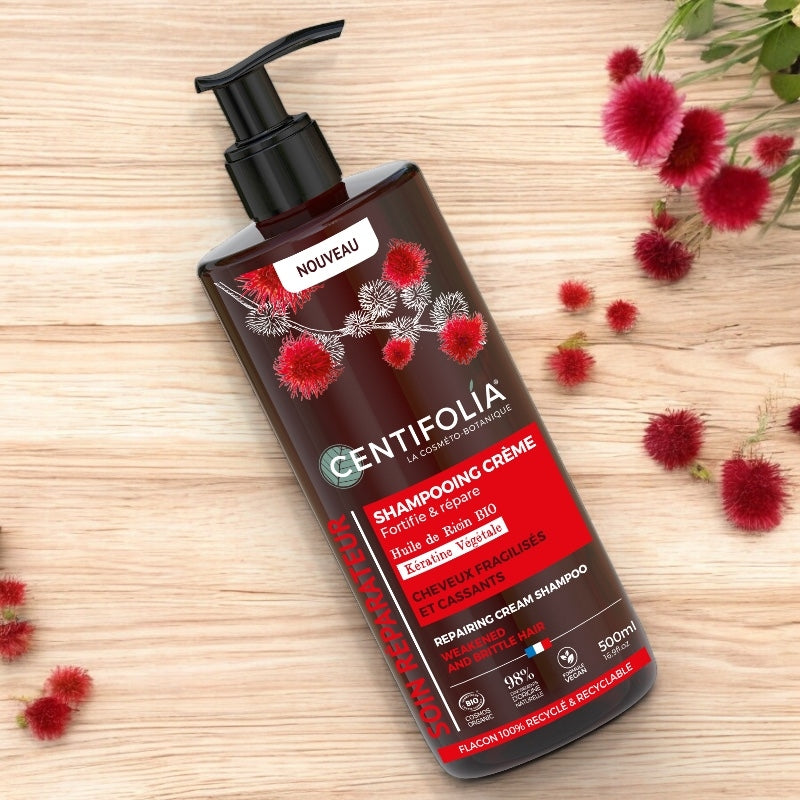 Centifolia - Shampooing crème réparateur BIO ricin & kératine 500ml