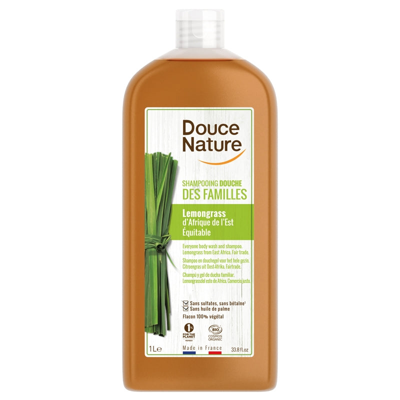 Douce Nature - Shampooing douche des familles BIO lemongrass 1l