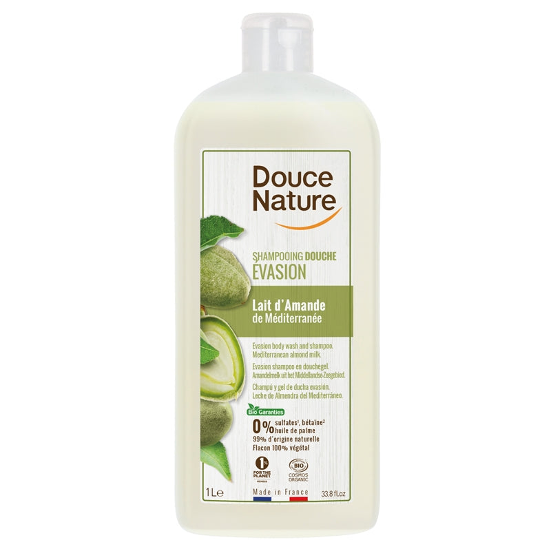Douce Nature - Shampooing douche évasion BIO lait d'amande 1l