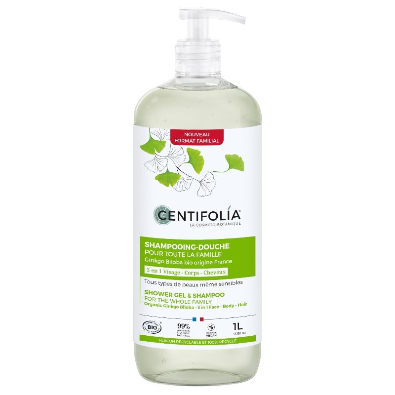Centifolia - Shampooing douche famille BIO ginkgo biloba 1l