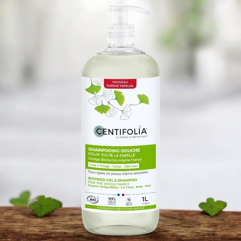 Centifolia - Shampooing douche famille BIO ginkgo biloba 1l