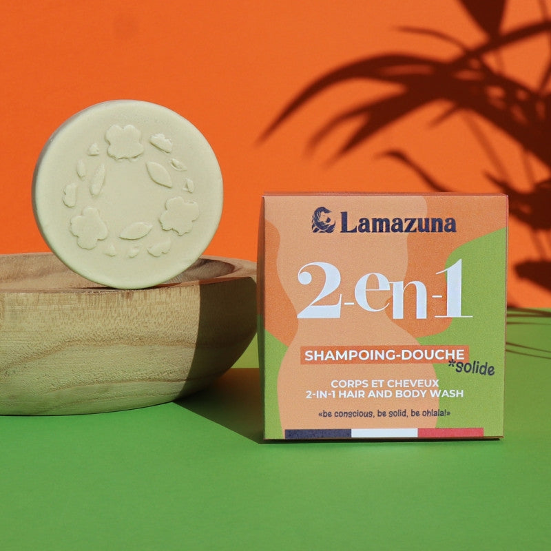 Lamazuna - Shampooing douche solide 2 en 1 noisette 70ml