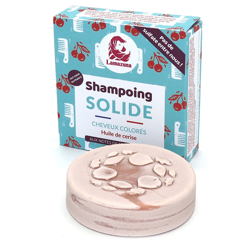 Lamazuna - Shampooing solide cheveux colorés huile de cerise 70ml