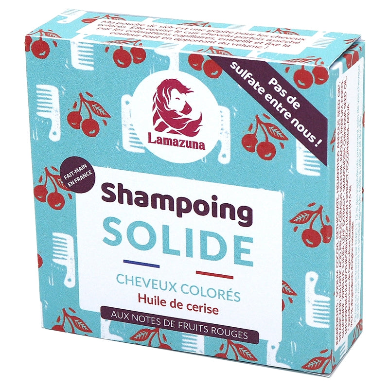 Lamazuna - Festes Shampoo für coloriertes Haar mit Kirschöl 70ml