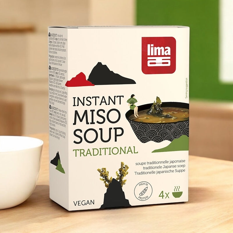 Lima - Traditionelle japanische Suppe mit Miso und Bio-Algen 4x10g