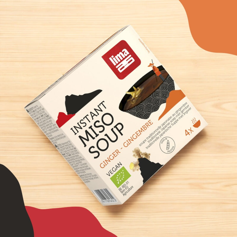 Lima - Soupe traditionnelle japonnaise au miso & gingembre BIO 4x15g