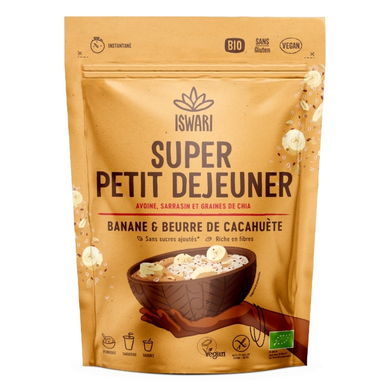 Iswari - Super petit déjeuner banane & cacahuète BIO 360g