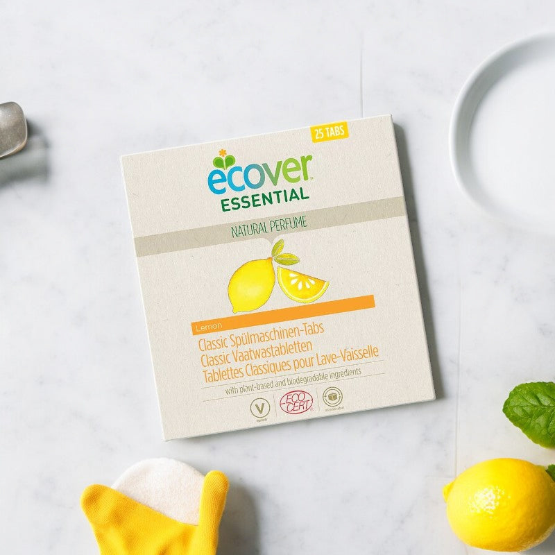 Ecover - Tablettes classiques lave-vaisselle citron écologiques 25 tablettes, 500g