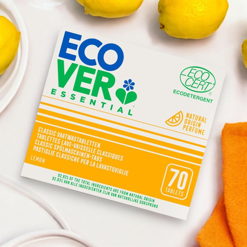 Ecover - Tablettes lave-vaisselle classiques citron écologiques 70 tablettes, 1,4kg
