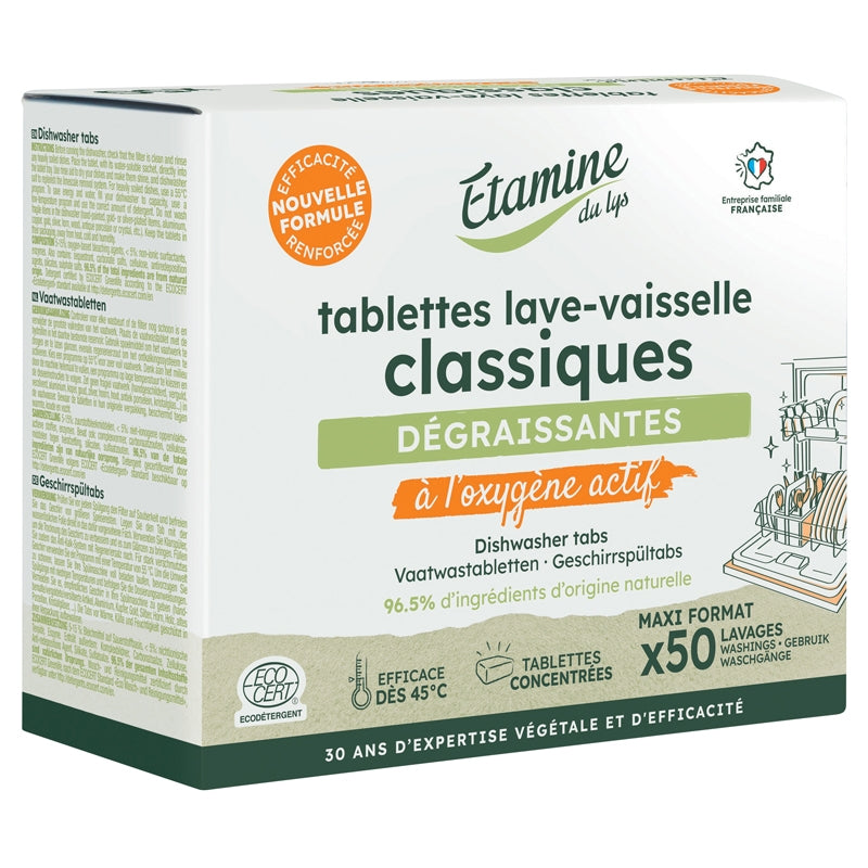 Etamine du Lys - Tablettes lave-vaisselle classiques écologiques 50 tablettes 50 pièces