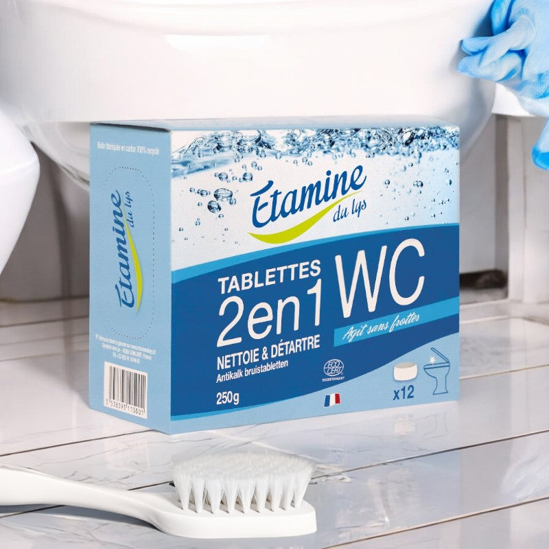 Etamine du Lys - Tablettes WC 2 en 1 écologique sans parfum 12 pièces 12 pièces