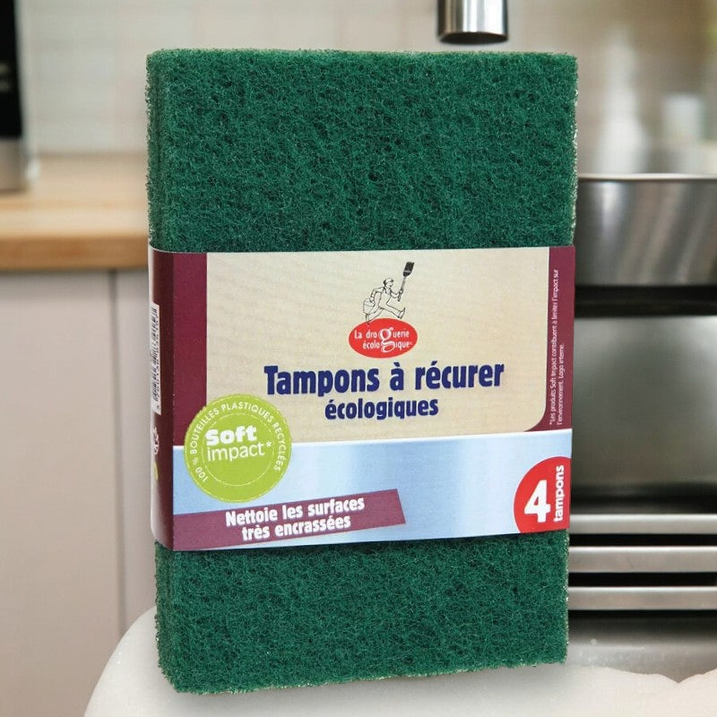 La Droguerie Écologique - Tampons à récurer écologiques 4 pièces