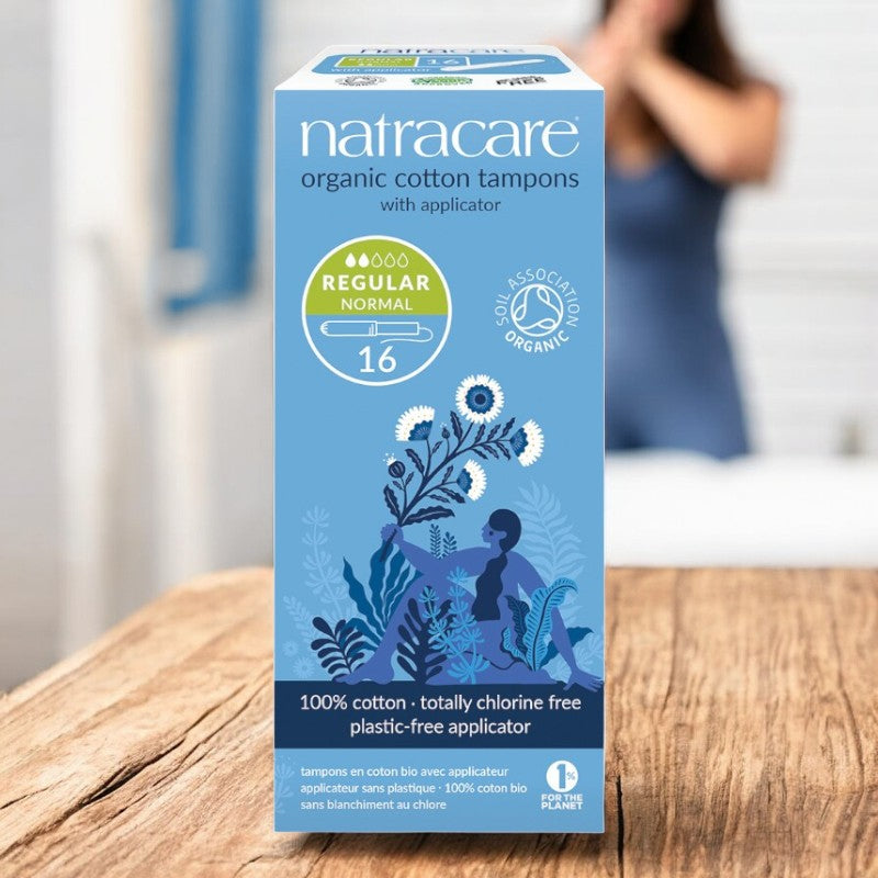 Tampons bio avec applicateur carton Regular flux léger à moyen Natracare - 16 pièces