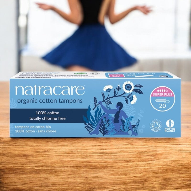 Tampons bio sans applicateur Super plus flux fort Natracare - 20 pièces