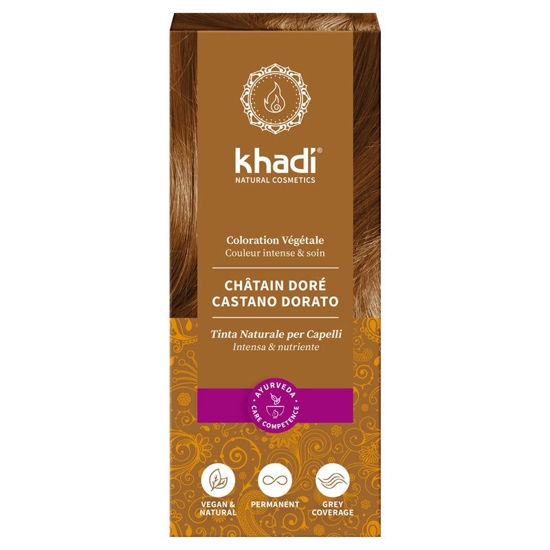 Khadi - Teinture aux plantes BIO châtain doré 100g