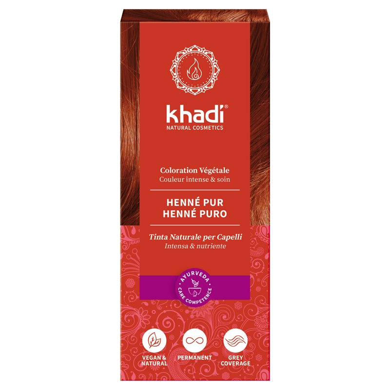 Khadi - Teinture aux plantes BIO henné pur cuivré 100g