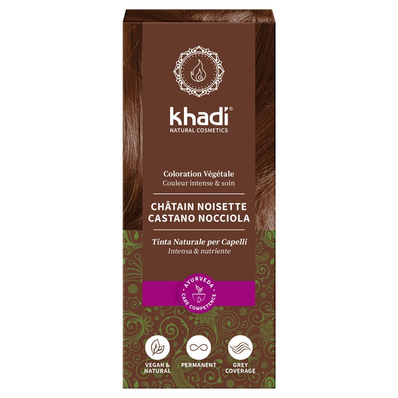 Khadi - Teinture aux plantes BIO noisette châtain foncé 100g