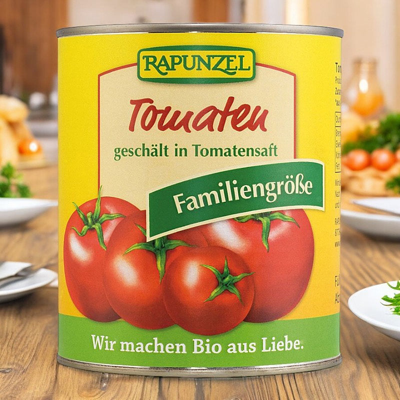 Bio-Tomaten, geschält, in der Dose - 800 g - Rapunzel