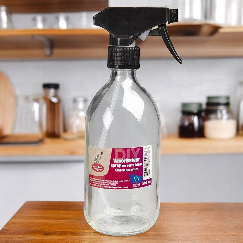 La Droguerie Écologique - Vaporisateur spray en verre transparent 500ml
