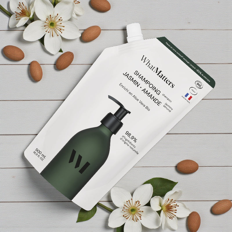 Ökologische Nachfüllpackung für Bio-Jasmin-Mandel-Shampoo - 500 ml - What Matters